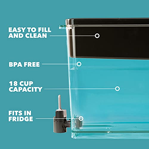 Brita Extra Large 18 Cup Filtered Water Dispenser with 1 Standard Filter, Made without BPA, UltraMax, Black - Image 5