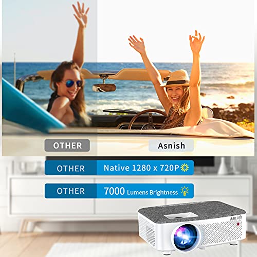 Movie Projector HD Outdoor Projector 1080P Supported Bluetooth 200" Display 200ANSI-7500Lumens Compatible with TV Stick,Video Games,Phone,USB,HDMI,VGA,AV,TF,AUX - Image 3
