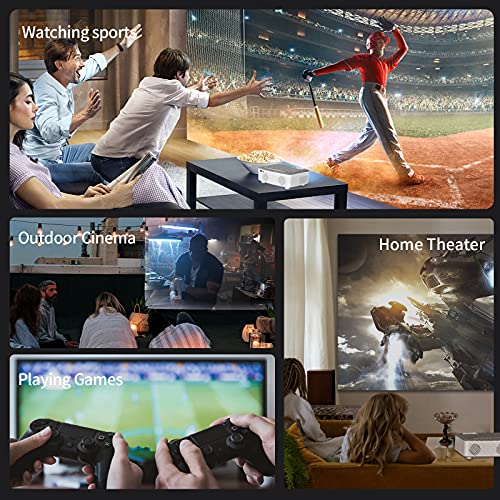 Movie Projector HD Outdoor Projector 1080P Supported Bluetooth 200" Display 200ANSI-7500Lumens Compatible with TV Stick,Video Games,Phone,USB,HDMI,VGA,AV,TF,AUX - Image 2