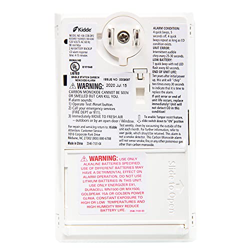 Kidde Carbon Monoxide Detector, Plug In with Battery Backup, CO Detector, KN-COP-DP2 - Image 3