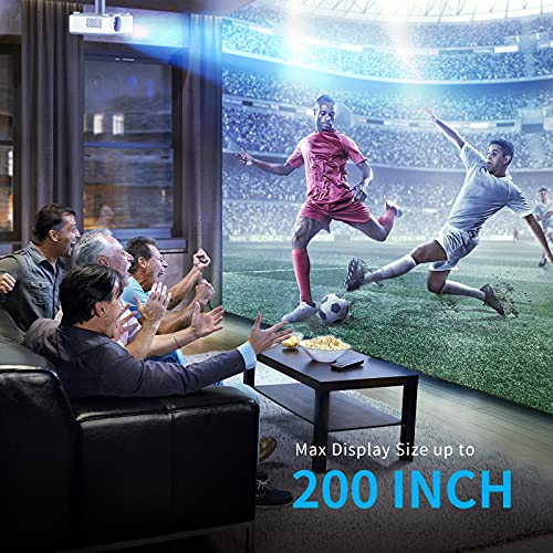 Movie Projector HD Outdoor Projector 1080P Supported Bluetooth 200" Display 200ANSI-7500Lumens Compatible with TV Stick,Video Games,Phone,USB,HDMI,VGA,AV,TF,AUX - Image 7