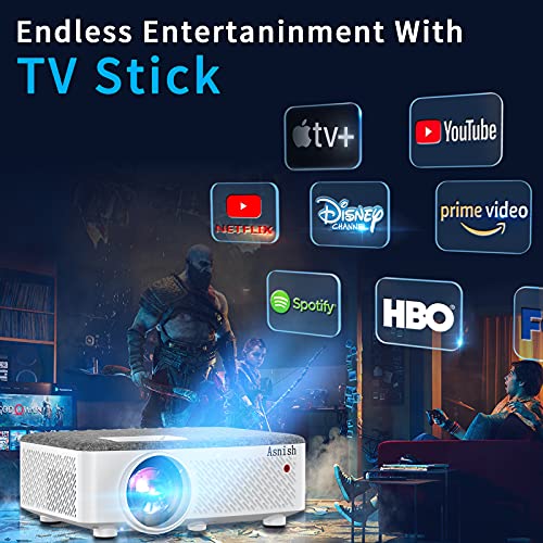 Movie Projector HD Outdoor Projector 1080P Supported Bluetooth 200" Display 200ANSI-7500Lumens Compatible with TV Stick,Video Games,Phone,USB,HDMI,VGA,AV,TF,AUX - Image 5